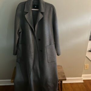 Wrap wool full length coat